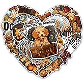 MONIZY Golden Doodle Stickers 50 Pieces Vinyl Waterproof Decal for Laptop Water Bottle Phone Car Window Bike Motorcycle Stakeboard Scrapbook Doodles Sticker Gifts for Kid Teen Adult