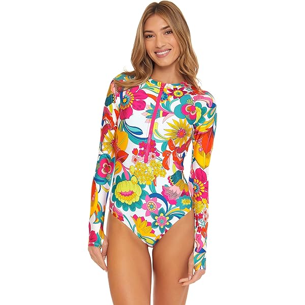 Amazon.com: Trina Turk Rio Zip-Up Paddle Suit Multi MD (US