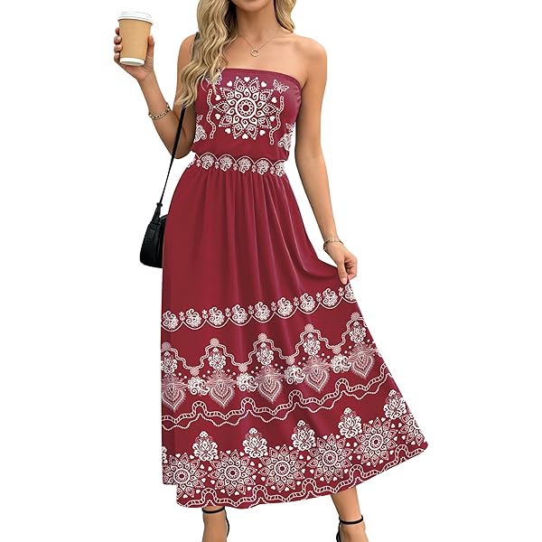 strapless beach dresses plus size Strapless Midi Dress Black M / Black main image 1