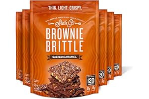 Sheila G's Brownie Brittle – Salted Caramel Thin and Crispy Sweet Snacks (Pack of 6, 5 oz), Rich Gourmet Brownie Bites Dessert
