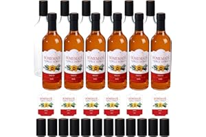Maxcheck 44 Pcs 25 oz Vanilla Extract Bottles Plastic Wine Bottles Set with Label Stickers Airtight 750ml Empty Liquor with Lid for Christmas Party Decor(Clear,Fresh)