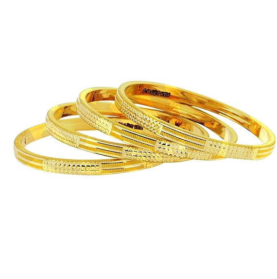 Buy Sree Kumaran Thangamaligai 22k (916) Yellow Gold Bangle Set for
