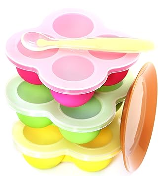 New Baby Food Storage Containers Freezer Trays With Plastic Clip On