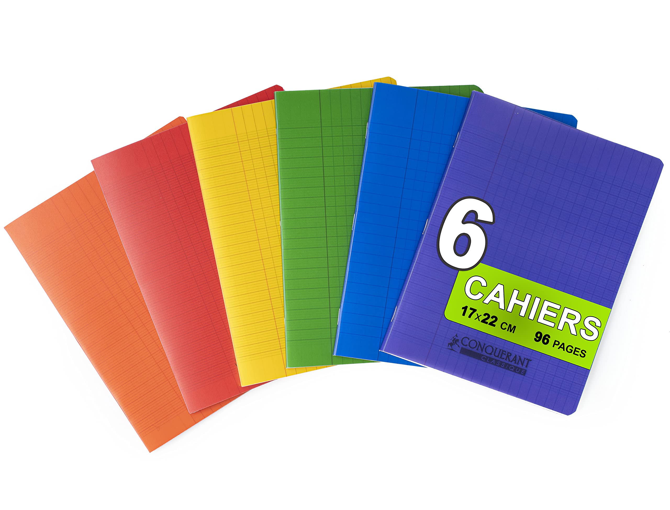 Conquérant Oxford 6 Staples 17 x 22 cm Large Squares 96 Pages 90 g