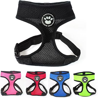 Padding Paws Dog Harness Small Waterproof Mesh Adjustable S Black