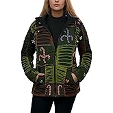 Agan Traders 2026 Embroidered Jackets for Women - Bohemian Gypsy Hippie Patchwork - Fleece Insulated Zip Up Womens Hoodies