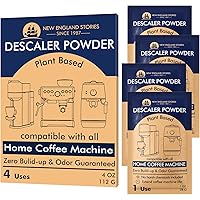Descaling Powder Solution (4 Uses) Removes Scale and Build-Up, Automatic Coffee Pots & Makers & Espresso Machines Descaler, C