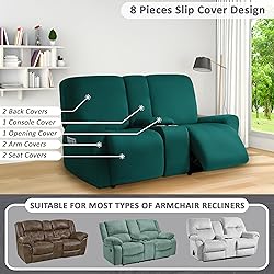 ULTICOR Squared Jacquard Design Reclining Loveseat