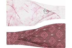 Maven Thread Phoenix Set, Workout Headbands for Women, Wide Headbands, Sports Running Headband for Exercise, Gym hairband Athletic Workouts and Yoga 4" Thick Non Slip Sweatbands for Women 2Pack