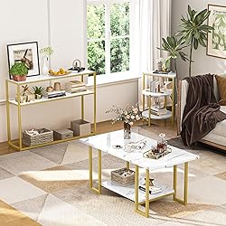 AWQM 3 Pieces Modern Coffee Set, with End Table and