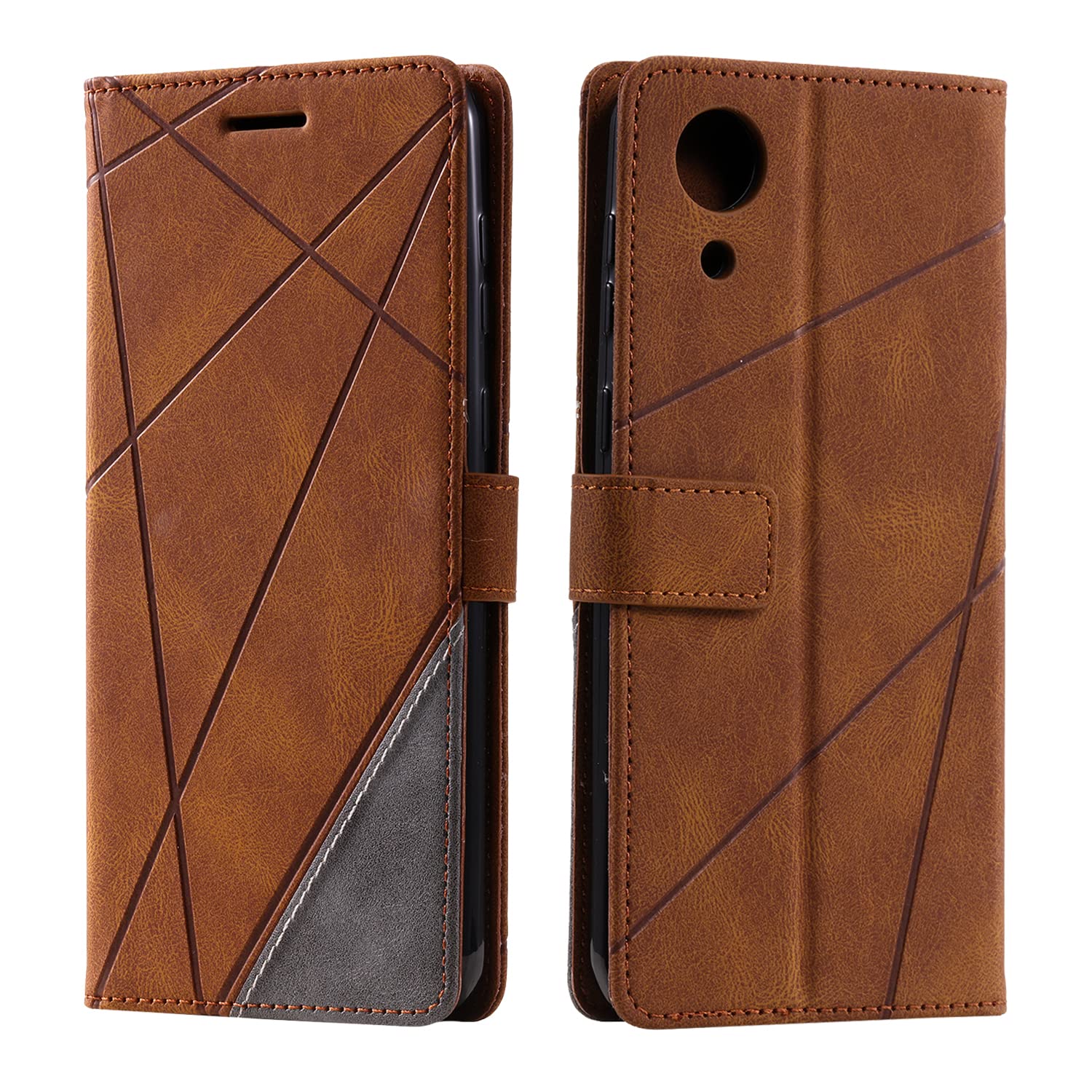 SONWO Case for Galaxy A03 Core, Premium Leather Flip Wallet Case Magnetic Closure Card Slots kickstand Phone Case for Galaxy A03 Core, Brown — image 1