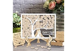 Personalized Name Date Wedding Guestbook Couple Silhouette Guest Book Alternative Tree and Leaf Wedding Drop Box Guest Signat