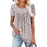 BETTE BOUTIK Women's Summer Tunic Tops Flowy Flare Botton Down Shirts Blouses S-3XL