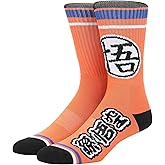Bioworld Dragon Ball Super Kanji Men's Orange Athletic Crew Socks