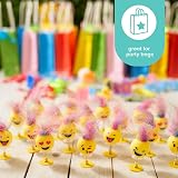 THE TWIDDLERS 36 Emoji Jump Up Toys Party Favourites 6cm Multicolour Hair view 2
