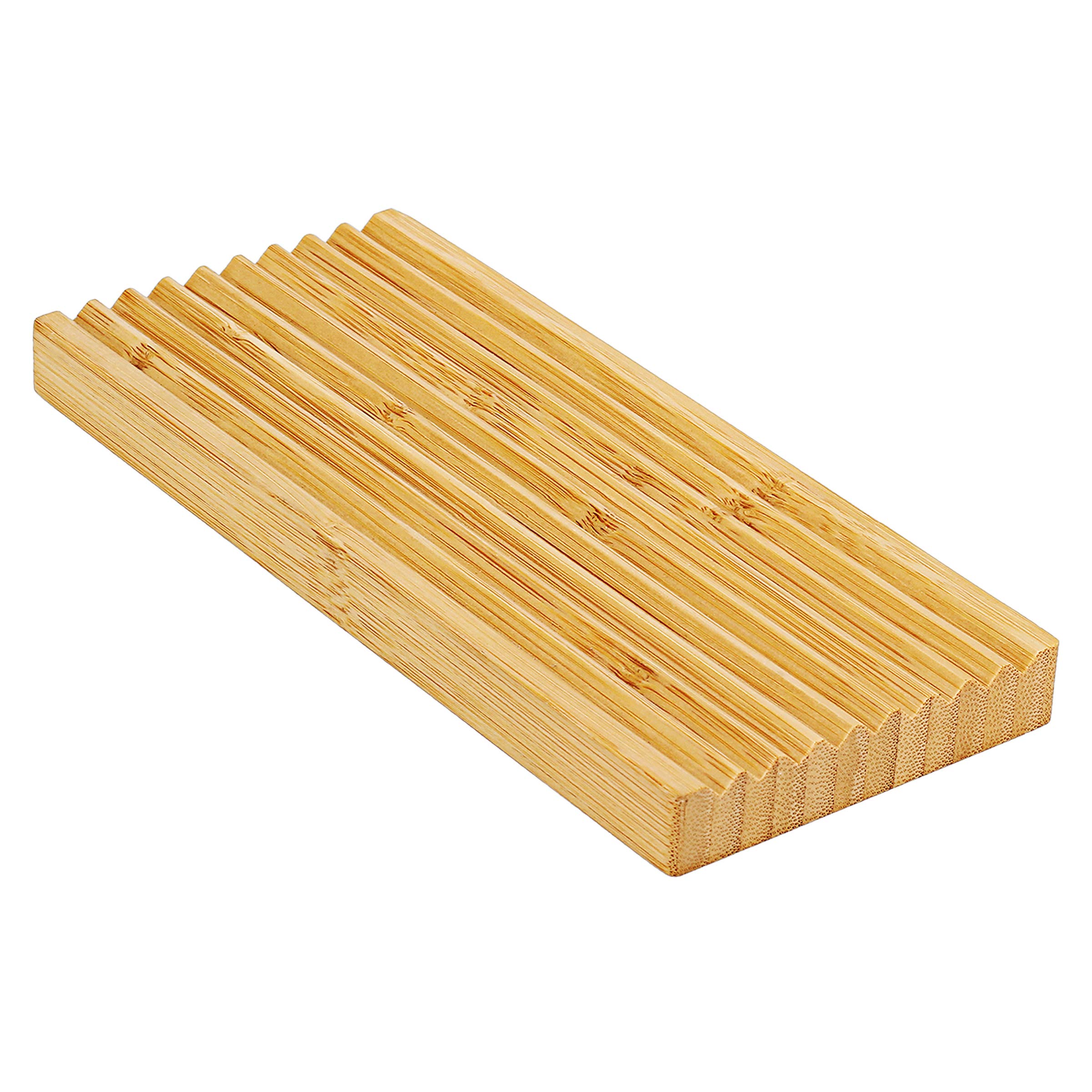 VALIANTOIN Bamboo Soap Dish, Bar Soap Holder for Shower Bathroom, Kitchen, Wooden Tray for Soap