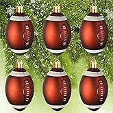 Christmas Ball Ornaments, 6Pcs Classic Football Xmas Ball Ornaments, 3.15 Inch Christmas Balls Ornament Decoration, Sports Theme Decorative Hanging Ornaments Christmas Tree Decor Supplies (Football)