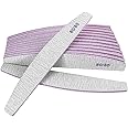 80/80 Grit Nail Files (10 Pack), Emery Boards for Acrylic Nails and Gel Nails, Coarse Nail File Double Sided 80 Grits Emory Professional Nail Filers Reusable Washable Manicure Curved Gray