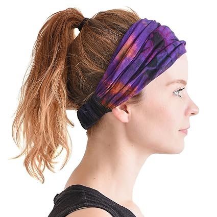 Casualbox Tie Dye Hippie Headband Elastic Bandana Head Cover