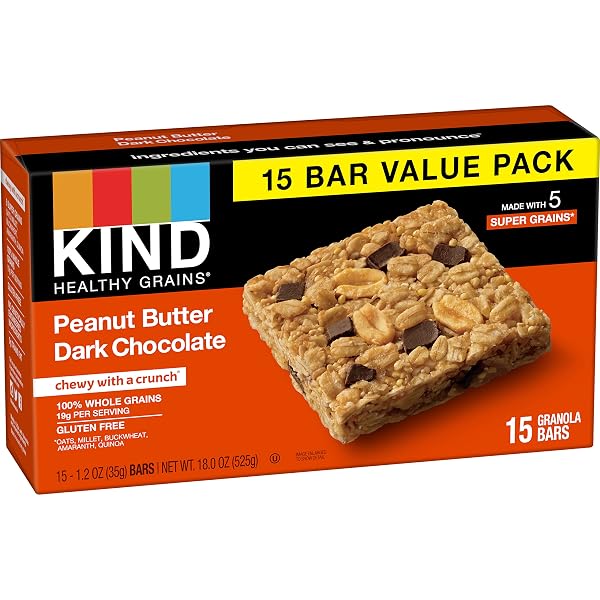 KIND HEALTHY GRAINS BARS, PEANUT BUTTER DARK CHOCOLATE,...