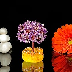 YATSKIA Amethyst Healing Crystals Copper Money Tree