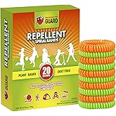 Mosquito Guard 20 Deet Free Mosquito Repellent Bracelets for Kids - Camping Essentials Bug Repellent Bracelets - Mosquito Repellent Outdoor Patio Bands - Summer Essential Bug Bracelets Repellent Kids