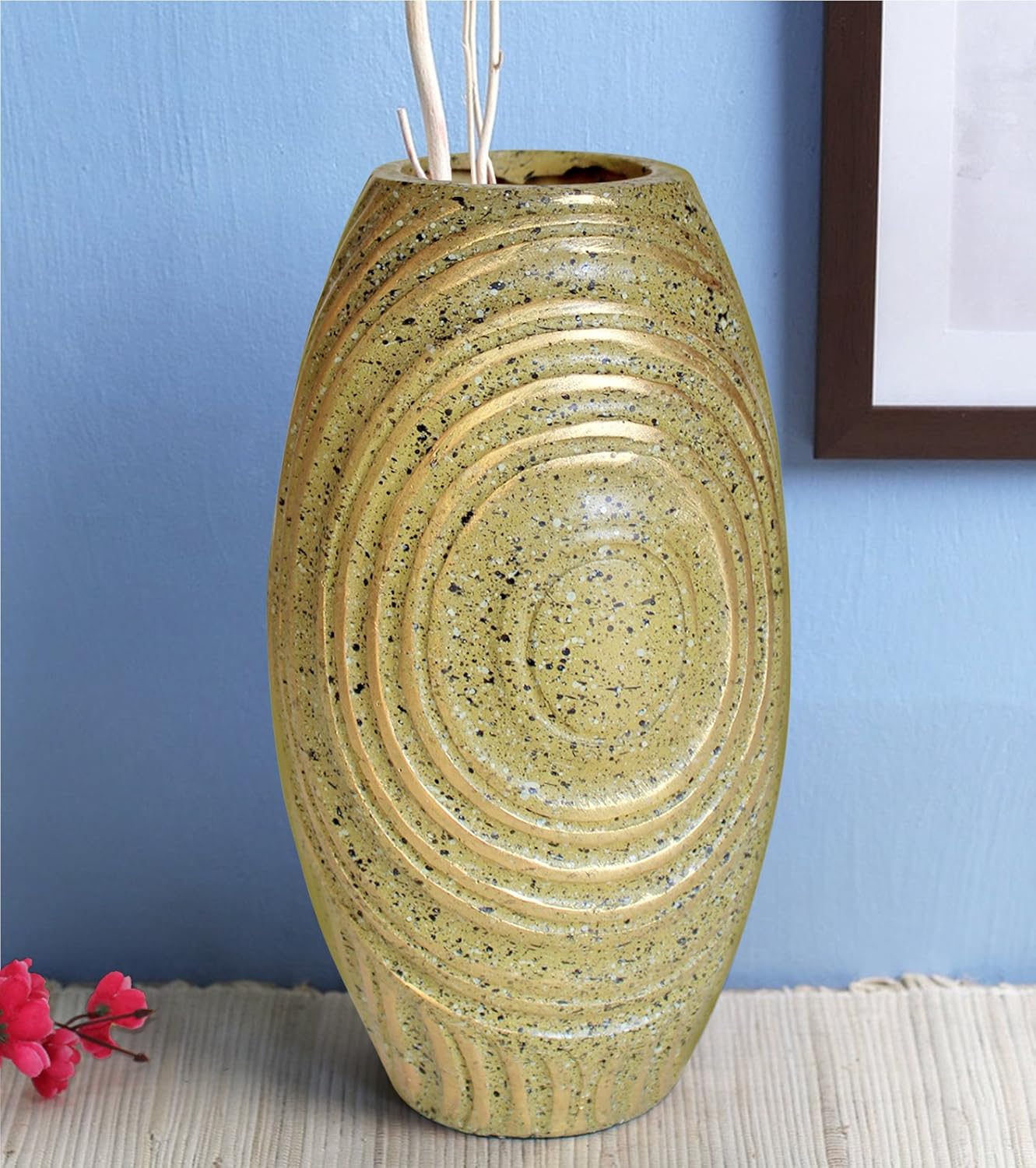 Buy Tied Ribbons Decorative Flower Vase Pot For Corner Table