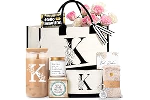 Lepiche Birthday Gifts for Women, Monogrammed Initial Gift for Teacher Wife Mom, Tote Bag