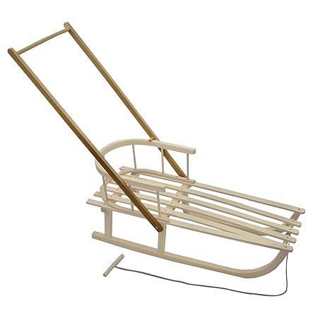 BambiniWelt24 BAMBINIWELT Schiebestange Schubstange aus Holz für Holzschlitten