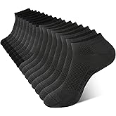 BAMBOO COOL Men's Athletic Ankle Socks Moisture Wicking, Breathable Running Mesh Socks Cushioned Arch Support, 8 Pack