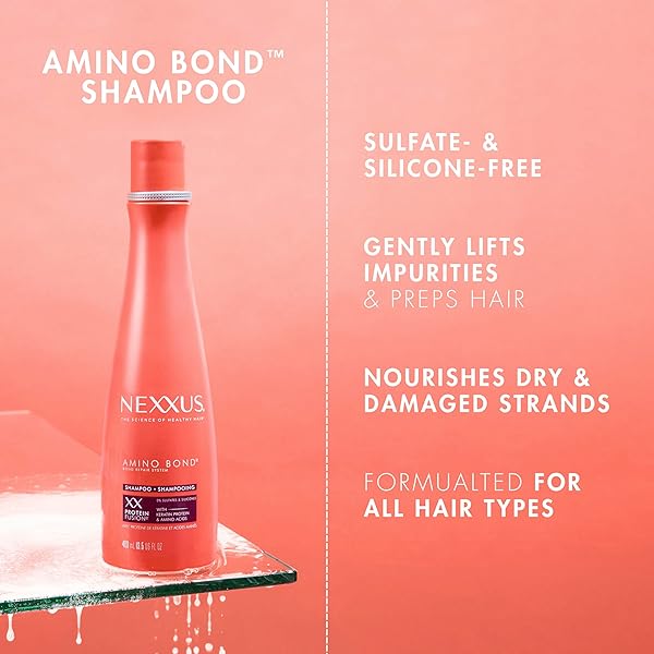 NEXXUS SHAMPOO AMINO BOND FOR ALL TYPES OF DAMAGED HAIR WITH AMINO ACIDS & KERATIN PROTEIN 13.5 OZ