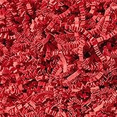 Wowxyz 1 LB Crinkle Cut Paper Shred Red Crinkle Shredded Paper for Gift Baskets - Gift Box Bag Filler - Confetti Stuffing for Birthday, Holiday Present Packaging Wrapping