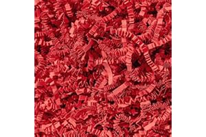 Wowxyz 2 LB Crinkle Cut Paper Shred Red Crinkle Paper Shredded Paper for Gift Baskets - Gift Box Filler - Confetti Paper Shreds Stuffing for Birthday, Holiday Gift Packaging Wrapping