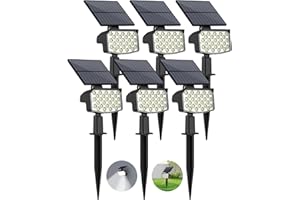 WELALO Solar Spot Lights Outdoor, 6 Pack/3 Modes Solar Landscape Spotlights, Adjustable Solar Powered Security Lights, IP65 Waterproof Wall Lights Solar Lights Outdoor for Walkway/Yard/Garden/Driveway