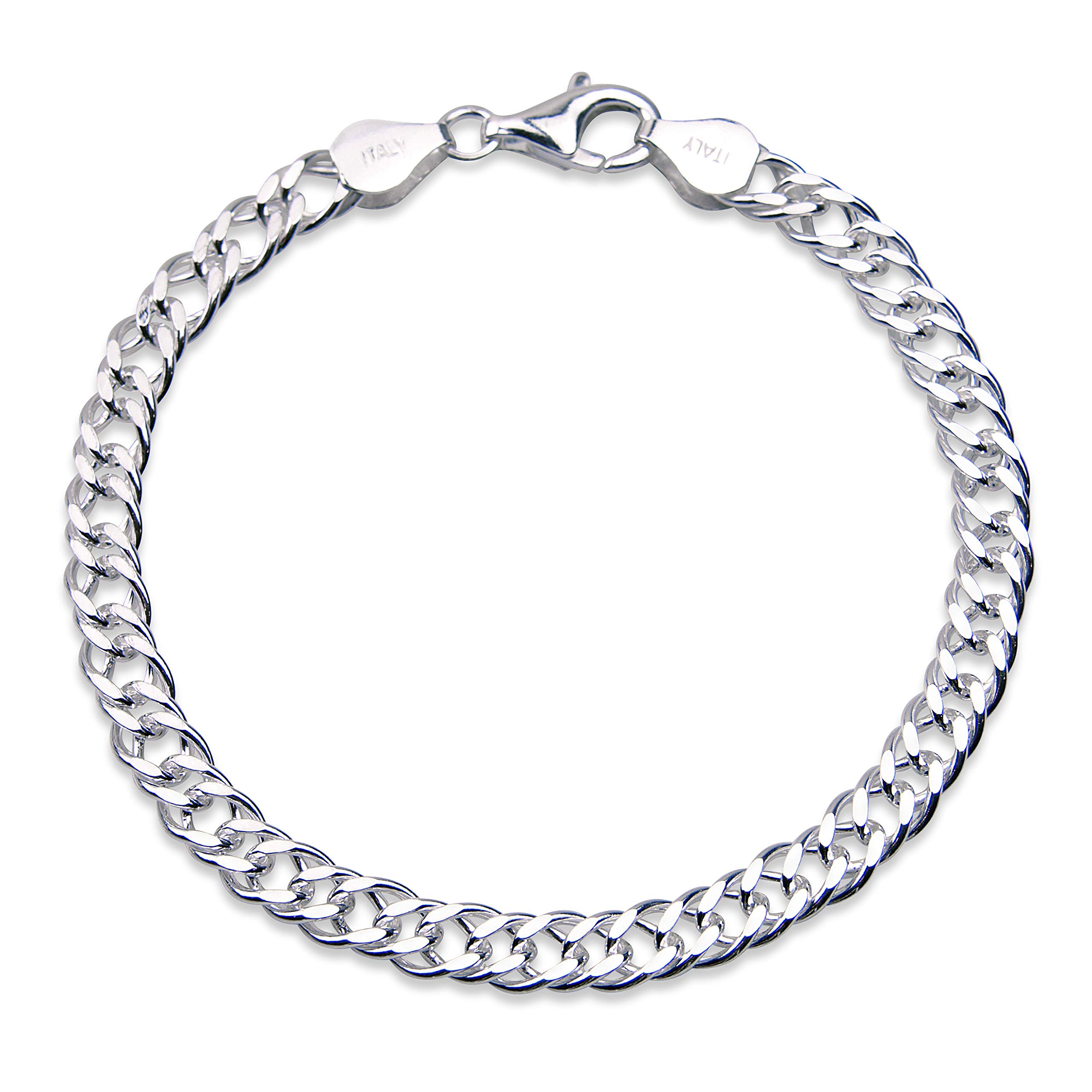 The Chain Company - Italian Rombo Sterling Silver 7.5" Inch 19.5cm Curb Bracelet