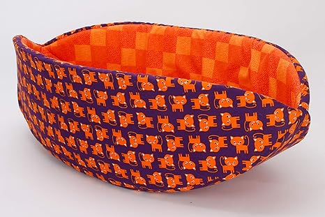 Chat Canoe Mignon Panier En Tissu Pour Animal De Compagnie Violet Avec Dessin Anime Orange Amazon Fr Animalerie