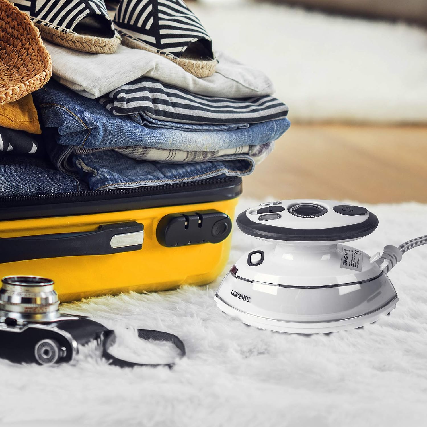 Duronic Travel Iron SI3 WE Mini Irons, 35ml Tank, Steam Iron, 400W Lightweight Portable Ironing, Compact - Image 4
