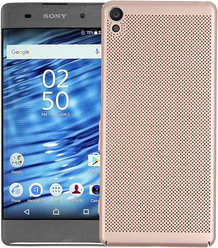 Amazon Co Jp Sony Xperia Xa ケース メッシュ放熱 熱がこもりにくいデザイン軽量 薄型 高級pc耐衝撃 手触り良い 指紋防止 全面保護スマホケース 取り付けギャップ付き 一体化ボタンカバー ゴールド 家電 カメラ