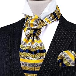 Ailisus Ascot and Lapel Pin Set Man Gold Blue