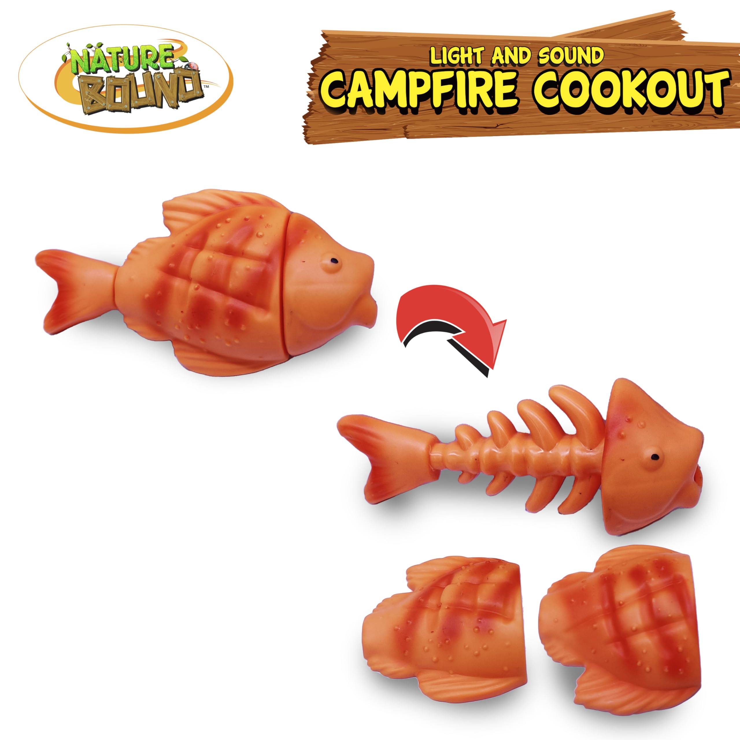 Nature Bound Kids Camping Playset - Light-Up Campfire Toy Set for Indoor and Outdoor Adventures - Pretend S’Mores, Lantern, and Camping Accessories