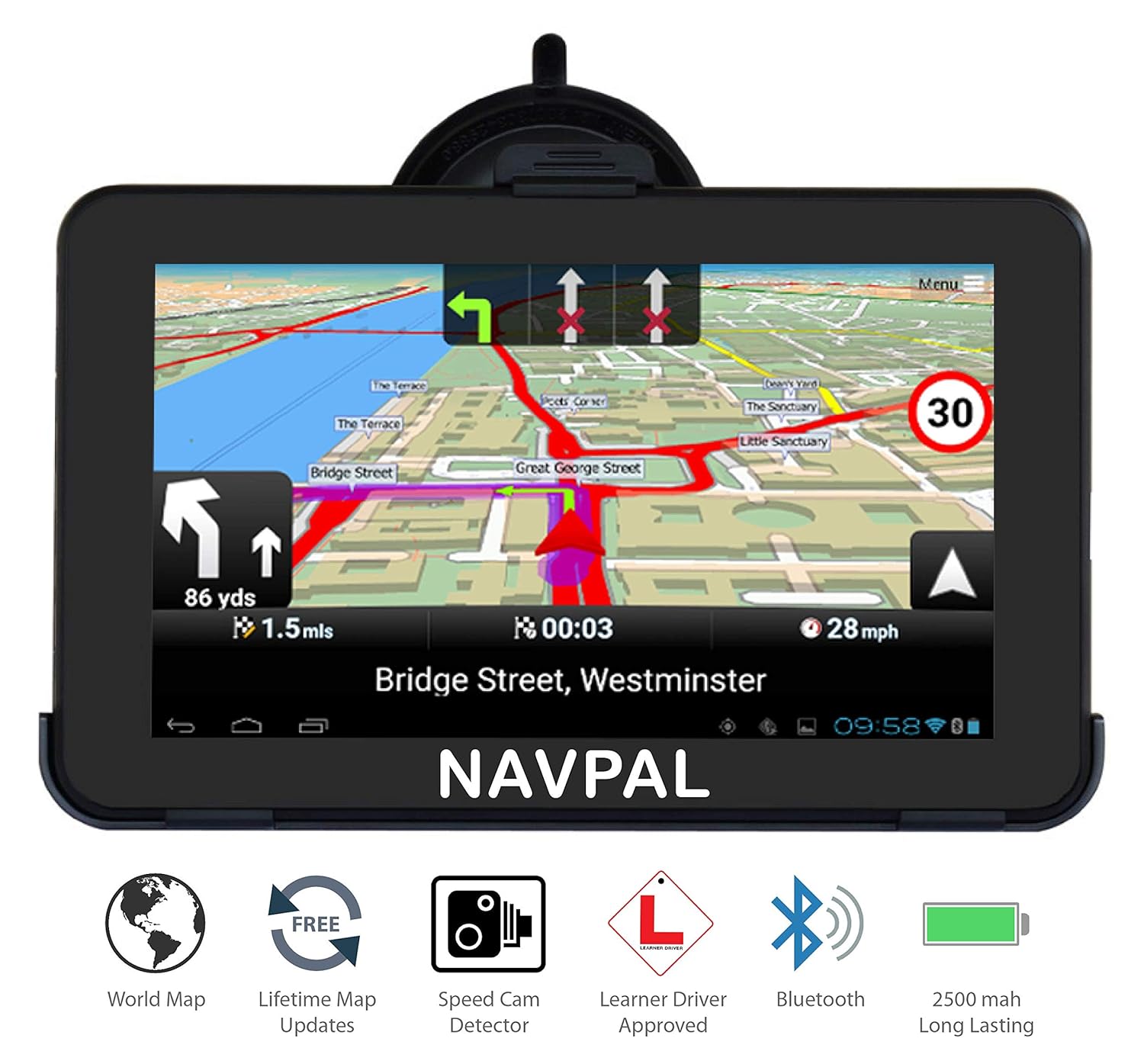 NAVPAL SAT NAV GPS Navigation 7 inch 16GB WiFi Bluetooth for Car Truck