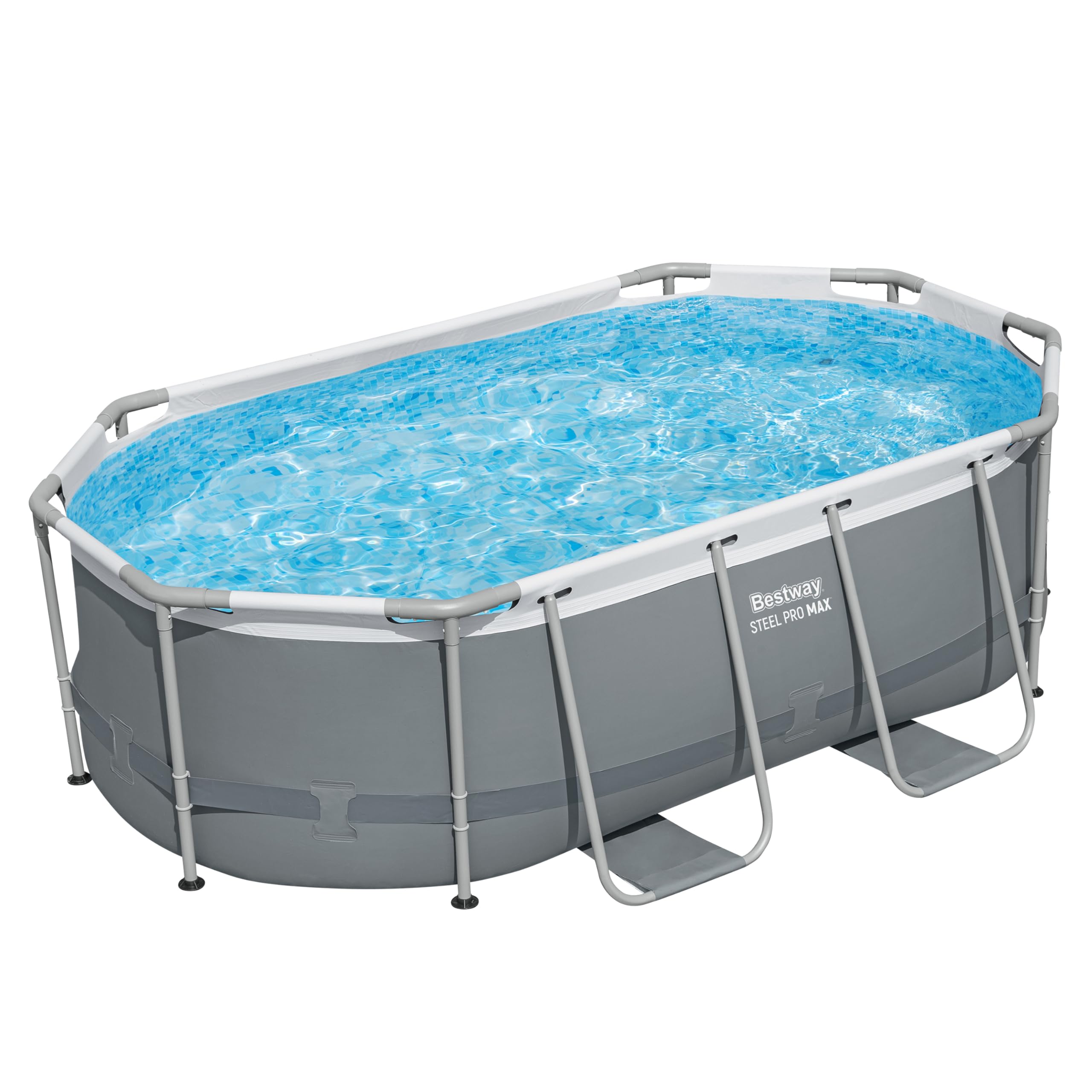 Bestway Power Steel Frame Pool Set mit Filterpumpe 305 x 200 x 84 cm, grau, oval 7