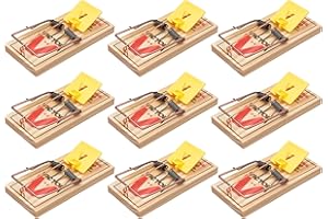 Victor M205-9 Wide Plastic Pedal Sustainably Sourced FSC Wood Humane Snap Rat Traps - 9 Wooden Traps