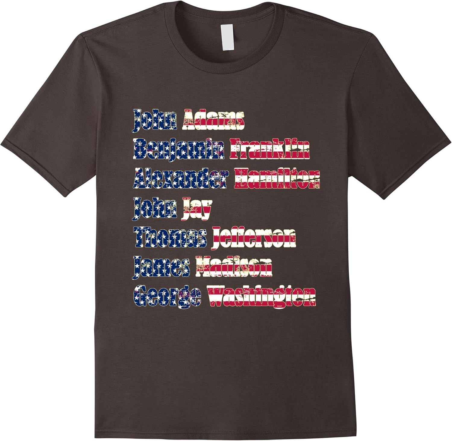 7 Founding Fathers of the US vintage American flag tee