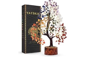 YATSKIA Chakra Crystal Tree - Handmade Healing Crystal Trees with 7 Chakra Stones - Decorative Tree of Life for Meditation, Feng Shui, and Home Decor - Unique Birthday Gifts for Women