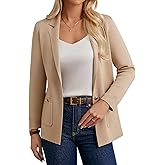 GRACE KARIN Women Sweater Blazers Business Casual Long Sleeve Work Cardigan Open Front Lapel Suit Jackets with Pockets
