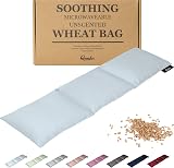 Qomfor Microwavable Wheat Bag Light Blue 3-Chamber Heating Pad 46x12 cm