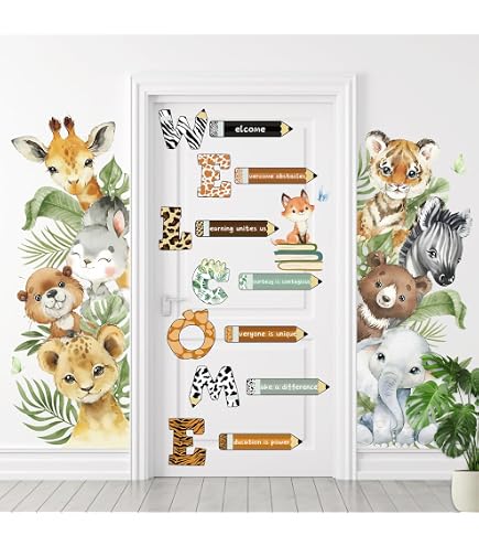 Giant Coconut Book Tree Wall Decals - Removable Jungle Animals Wall Stickers For Kids Room, Nursery, Living Room - View #13