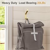 susswiff Gold Wall Hooks 10KG Metal Hangers with Screws 10cm 10-Pack view 2