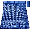 TEKIK Double Sleeping Pad, Ultralight 4" Extra-Thick Self Inflating Sleeping Mat for 2 Person with Pillow Built-in Foot Pump Portable Camping Mat for Backpacking, Hiking (Blue)
